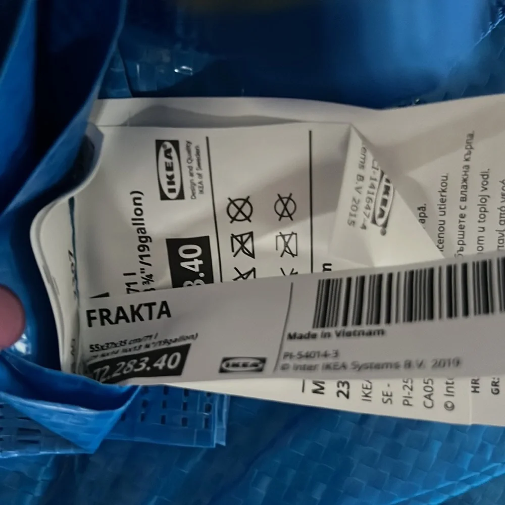 Set Of Two IKEA Frakta Large Utility Tote Bags